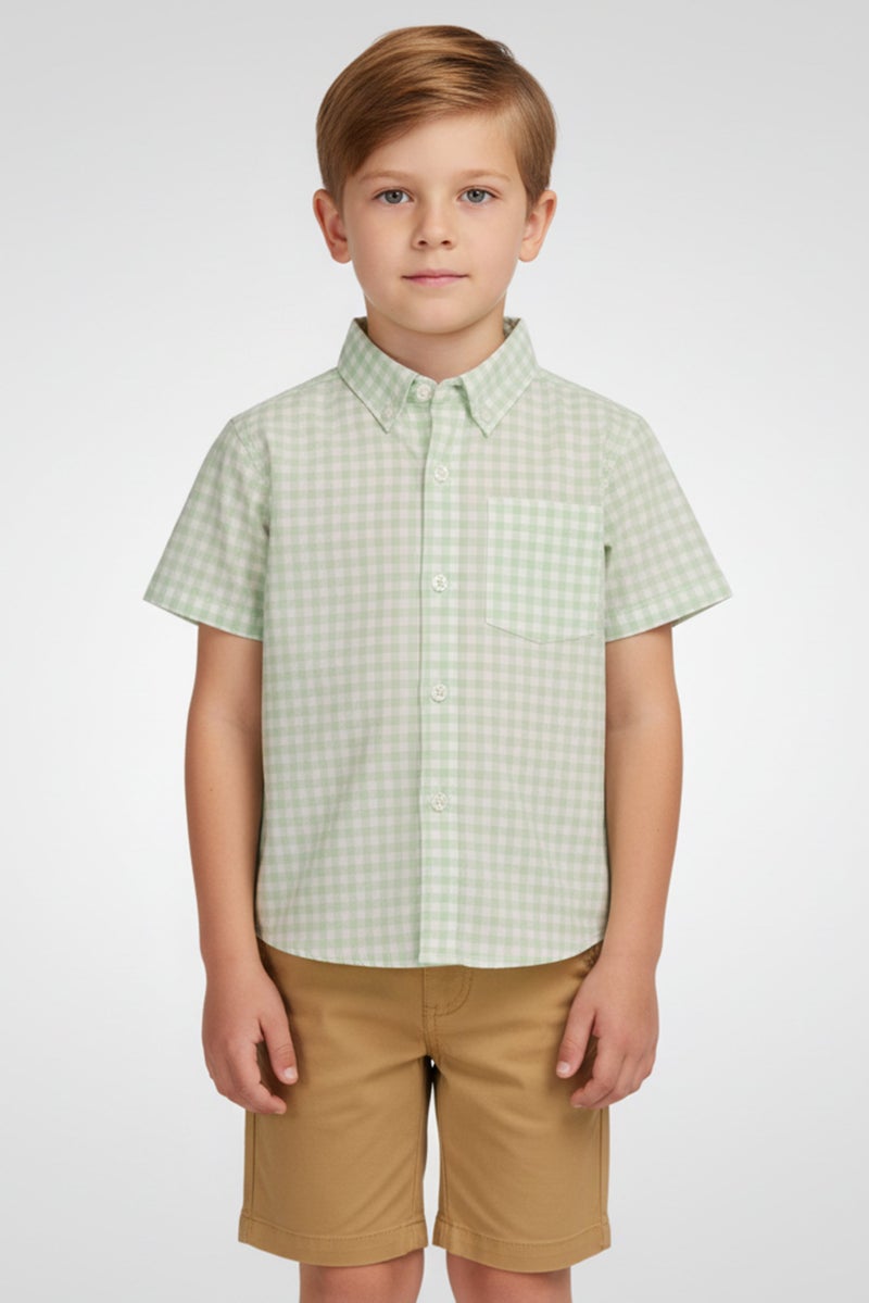 Freestyle طقم قميص وشورت مقلم للأطفال الأولاد من قطعتين، متعدد الألوان - Image 1